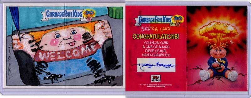 2015 Garbage Pail Kids 30th Panoramic Jason Brower Welcome Matt Sketch Card