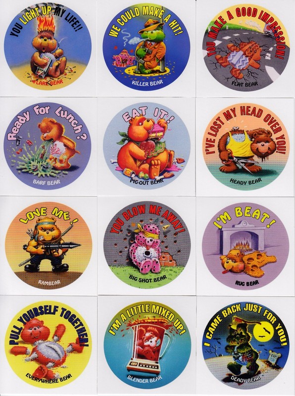 GARBAGE PAIL KIDS PRIME SLIME TRASHY TV APPLE PIE COMPLETE GROSS BEARS SET 12/12