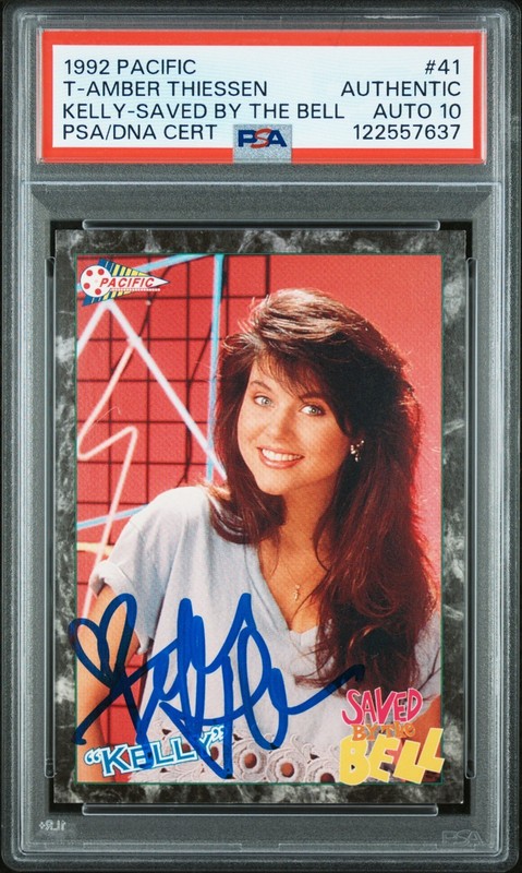 1992 Saved By The Bell TIFFANI AMBER THIESSEN Signed Card #41 PSA/DNA 10 SLABBED