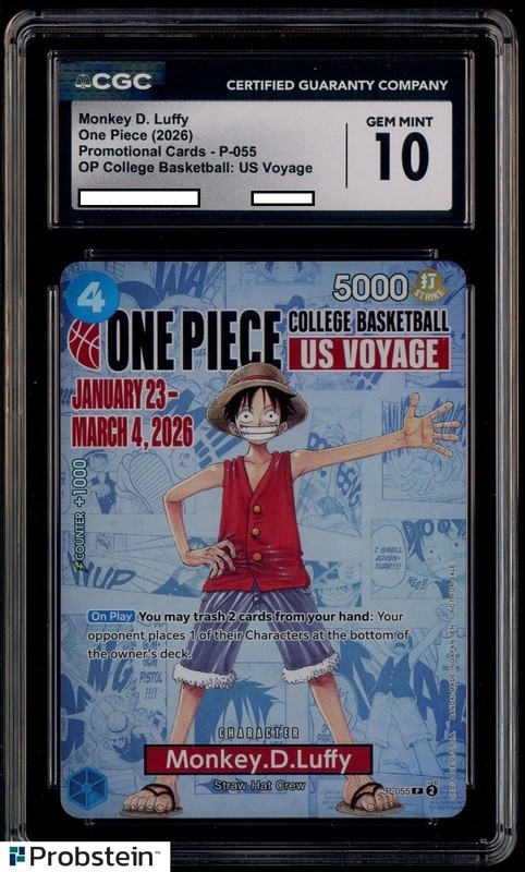 One Piece Monkey D. Luffy 2026 College Basketball US Voyage #55 English CGC 10