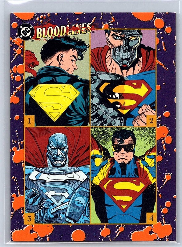 Which, if any, is the real Man of Steel? 1993 SkyBox DC Comics Bloodlines NNO