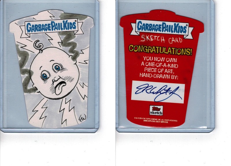 2014 Garbage Pail Kids Series 2 Trash Can Fred Wheaton Custom Sketch Card