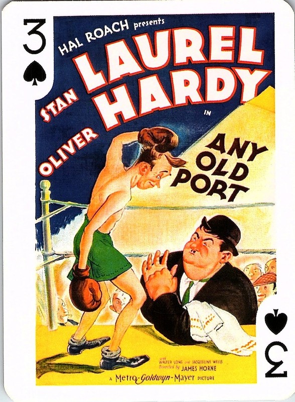 Laurel & Hardy Any Old Port Playing Card Vintage Boxing Comedy Art