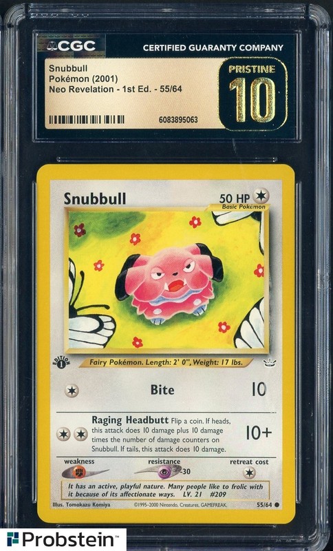 2001 Pokmoen Neo Revelation 1st Ed #55/64 Snubbull CGC 10 PRISTINE