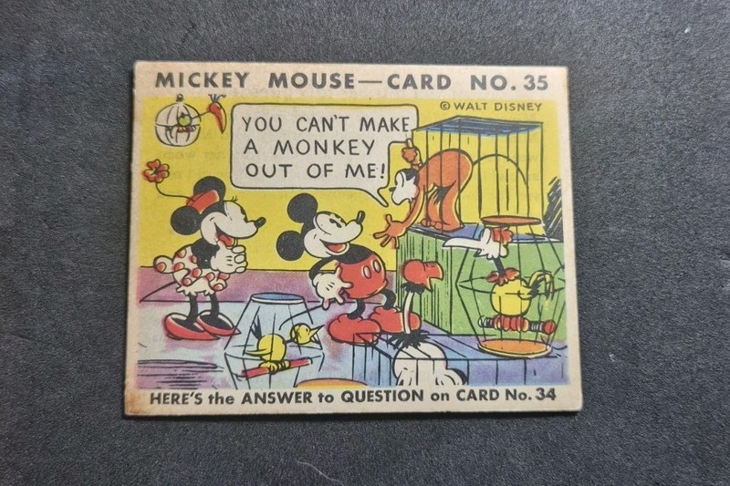 1935 Mickey Mouse Gum R89 #35 “You Cant Make…” Walt Disney Mickey & Minnie