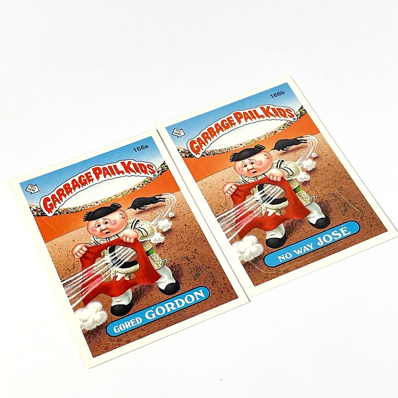 Garbage Pail Kids 166a Gored Gordon 166b No Way Jose 1986 Stickers