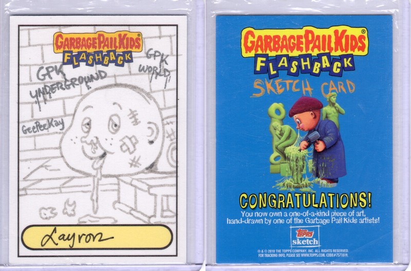2011 Garbage Pail Kids Flashback Series 2 Layron Dejarnette Car Jack Sketch Card
