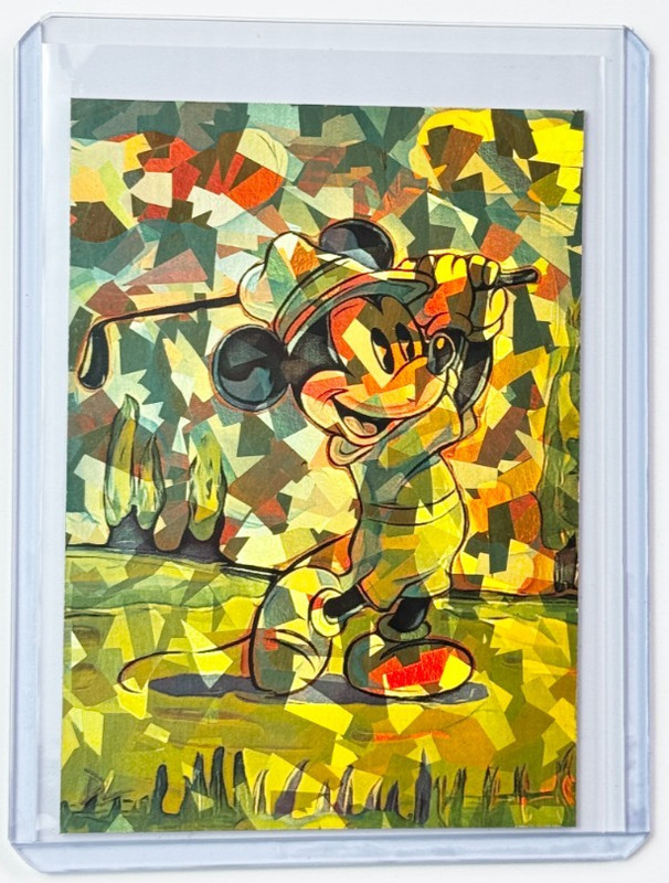 Mickey Mouse Limited Edition Artist Signed “The Golfer” Refractor Card 1/1