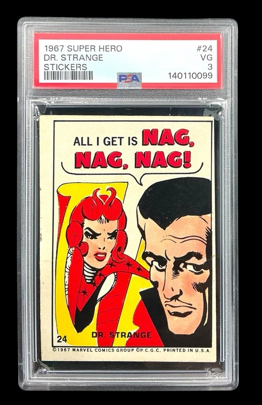 1967 marvel super hero 24 dr. strange scarlet witch 1st appearance sticker PSA 3