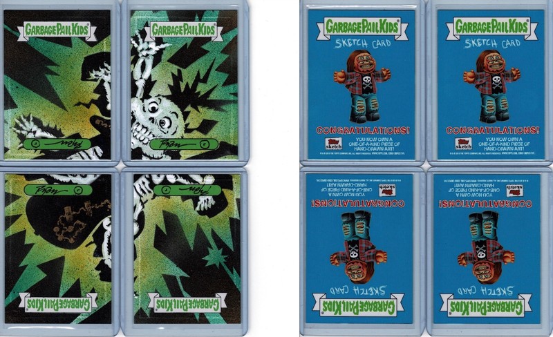 2019 Garbage Pail Kids Hate 90s Loaded 4 Sketch Cards Ryan Moffett Jolted Joel