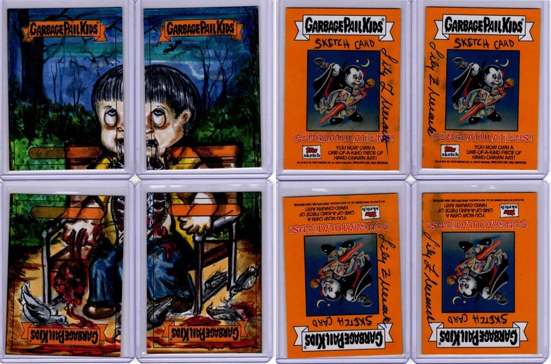 2018 Garbage Pail Kids Oh Horrorible Loaded 4 Sketch Cards Lily Mero Bert Food