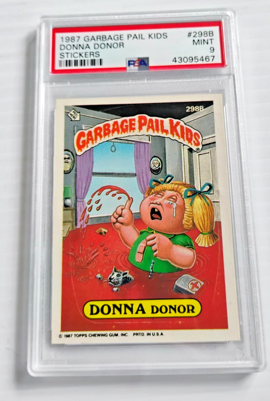 1987 GARBAGE PAIL KIDS DONNA DONOR STICKER #298B MINT 9 PSA #43095467