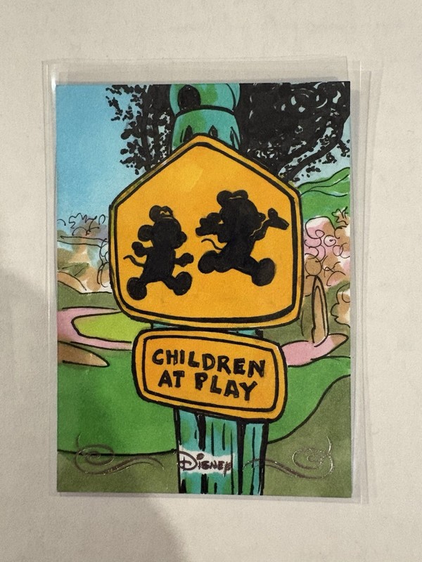 2025 Topps Disneyland 70th Ann. Original Sketch Card “Children at Play” 1 of 1