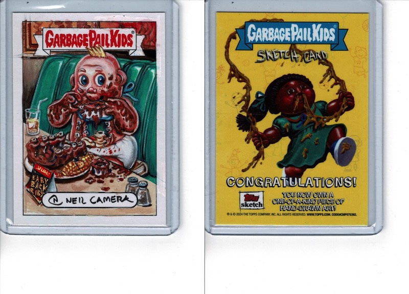 2024 Garbage Pail Kids Kids Play Return Neil Camera Brady Back Ribs Sketch Card