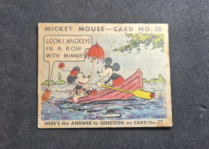 1935 Mickey Mouse Gum R89 #38 “Look! Mickey’s In…” Walt Disney Mickey & Minnie