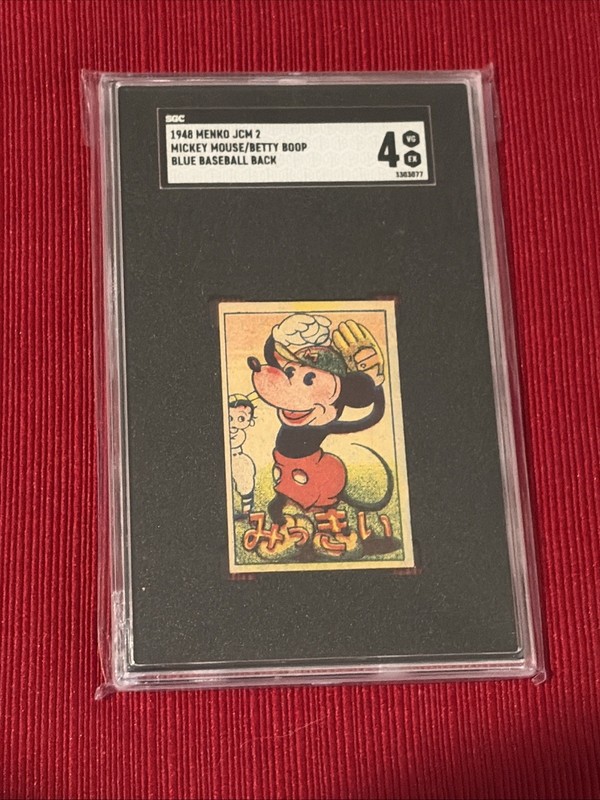 Mickey Mouse 1948 MENKO JCM2 BASEBALL BACK MICKEY MOUSE/BETTY BOOP SGC 4
