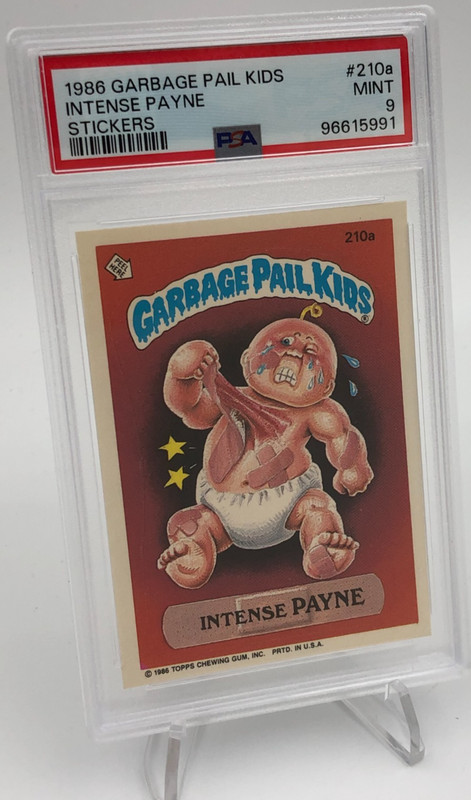 1986 GARBAGE PAIL KIDS Trading Stickers INTENSE PAYNE #210a graded PSA MINT 9