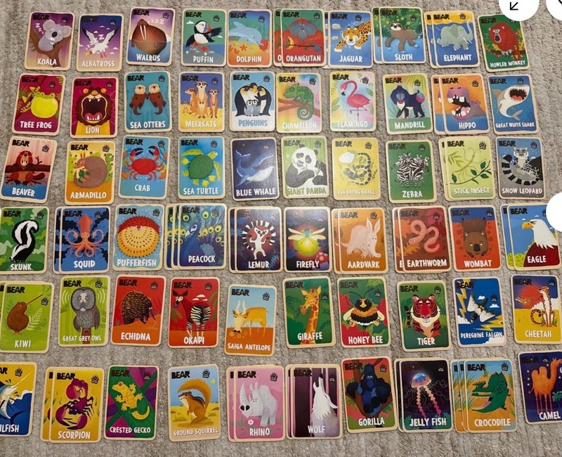 Bear’s Collectible Animal Cards from Bear Fruit Rolls – Singles MINT CONDITION