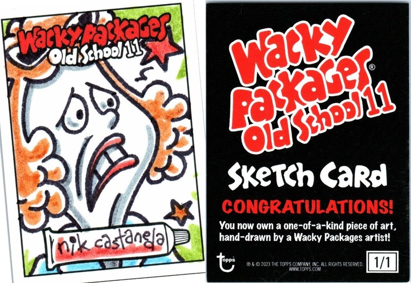 2023 WACKY PACKAGES OLD SCHOOL 11 SKETCH CARD CHARACTER by Nik Castaneda 242