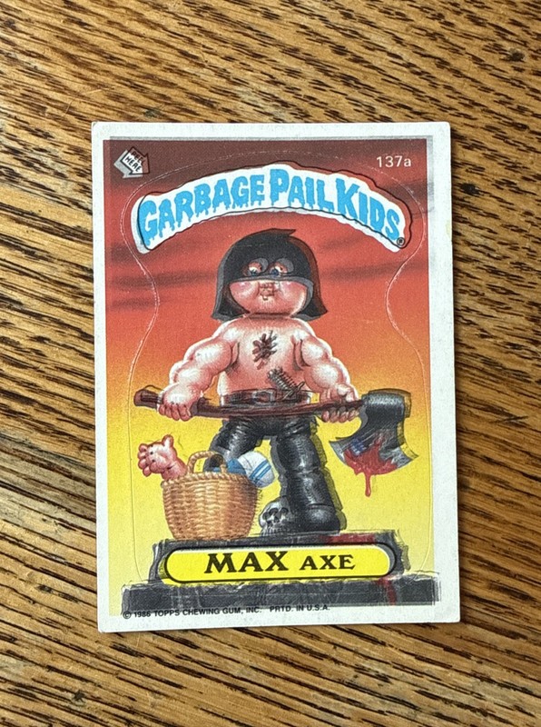 Max Axe Garbage Pail Kids 1986 Topps Original Series 4 #137a GPK error card jd