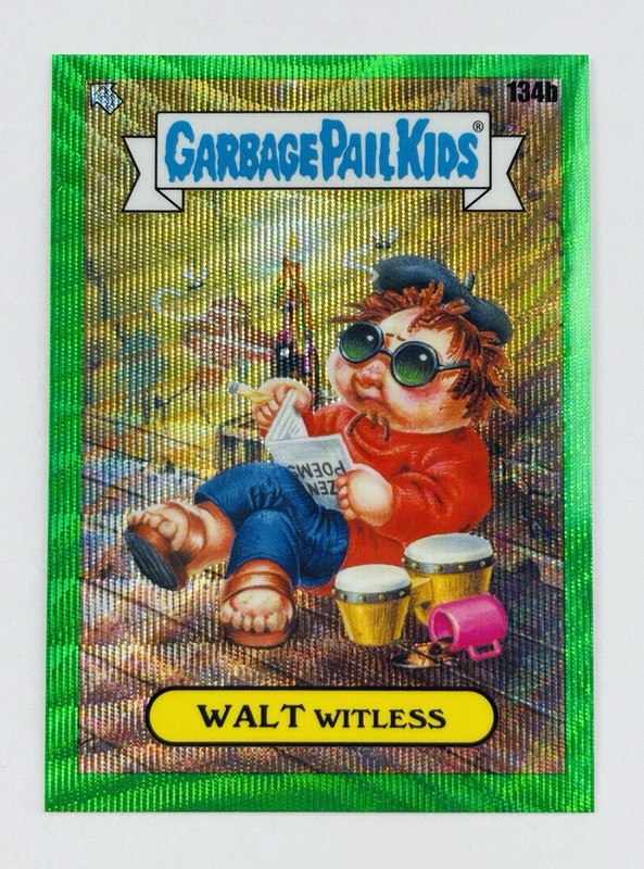 2021 Topps Chrome Garbage Pail Kids Green Wave Walt Witless 072/299