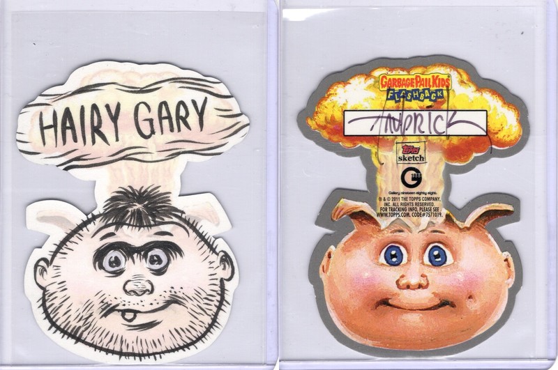 2011 Garbage Pail Flashback S2 Adam Bomb Tom Haubrick Hairy Gary Sketch Card