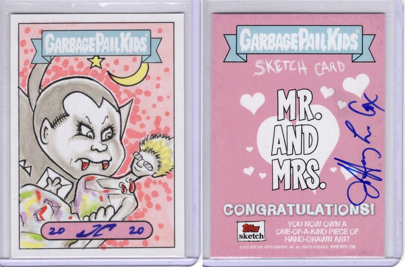 2020 Garbage Pail Kids Mr. And Mrs. Online Jeff Cox Nasty Nick Sketch Card