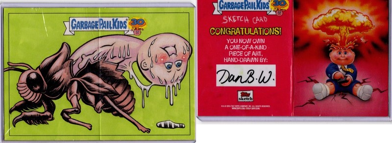 2015 Garbage Pail Kids 30th Panoramic Dan Burn Webster Molting Mitch Sketch Card