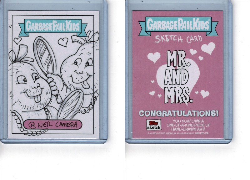 2020 Garbage Pail Kids Mr Mrs Neil Camera Rock E Horror Swell Mel Sketch Card