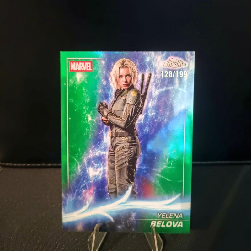 2025 Topps Chrome Marvel Studios Yelena Belova Green Refactor /199