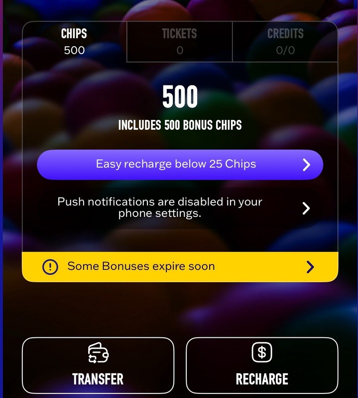 Dave and Buster’s Power Card With 500 Chips “BONUS” (READ DESCRIPTION!!!!!)