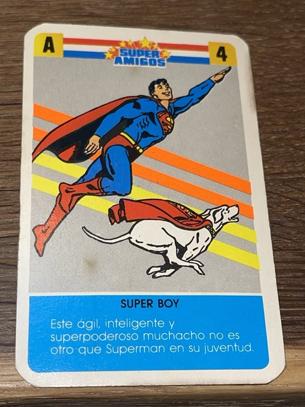 SUPERMAN VINTAGE 1987 DC COMICS SUPERHERO RARE ARGENTINA SUPER BOY CARTOON CARD