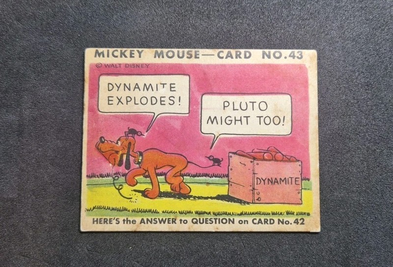 1935 Mickey Mouse Gum R89 #43 “Dynamite Explodes!” Walt Disney Pluto