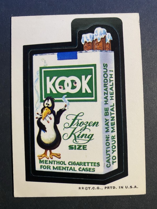 1973 Topps Wacky Packages 2nd Series Kook Cigarettes White Back