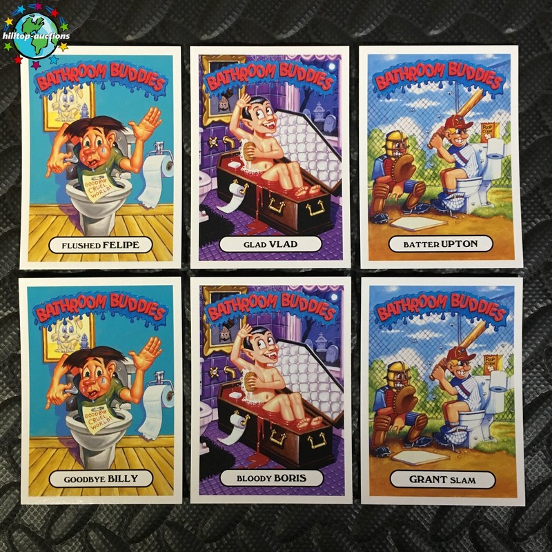 2018 GARBAGE PAIL KIDS OH THE HORROR-IBLE BATHROOM BUDDIES 6-CARD SET (16,17,18)