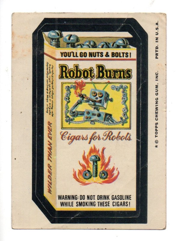 1974 Wacky Packages Series 12 ROBOT BURNS Tan Back