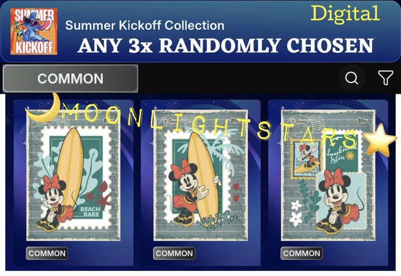 EVENT Topps Disney Collect – PARADISE POSTCARDS Gray ANY 3x RANDOMLY CHOSEN