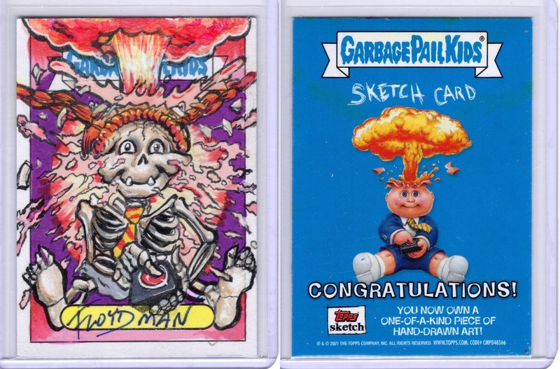 2022 Garbage Pail Vacation Return Floyd Sumner Adam Bomb Bony Joanie Sketch Card