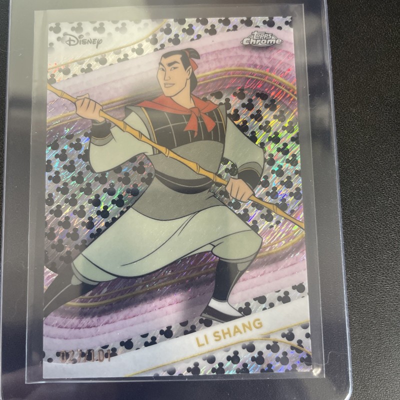 2025 Topps Chrome Disney Li Shang #41 Mickey Mouse Black & White Shimmer /101