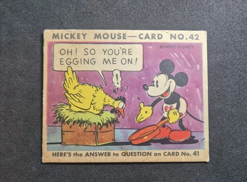 1935 Mickey Mouse Gum R89 #42 “Oh! So Youre Egging…” Walt Disney Mickey Mouse