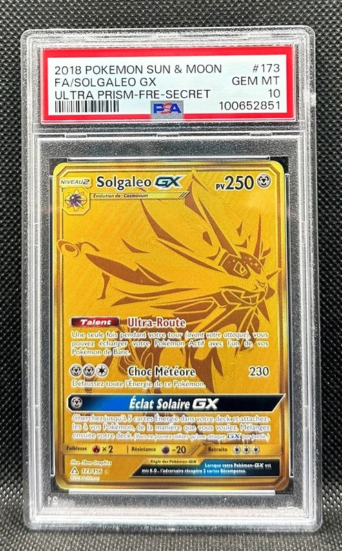 Pokemon Graded Card PSA 10 – Solgaleo GX 173/156 French FR – S&M Ultra Prism