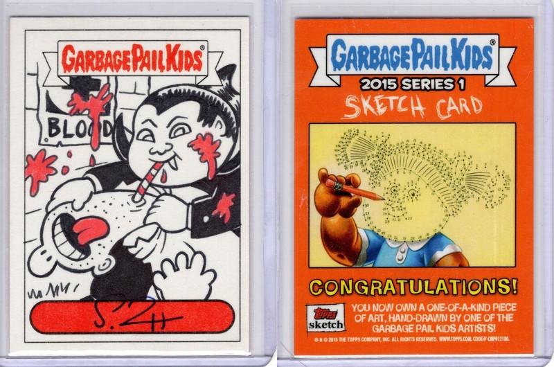 2015 Garbage Pail Kids Yearly Series Steve Potter Nasty Nick Sketch Card