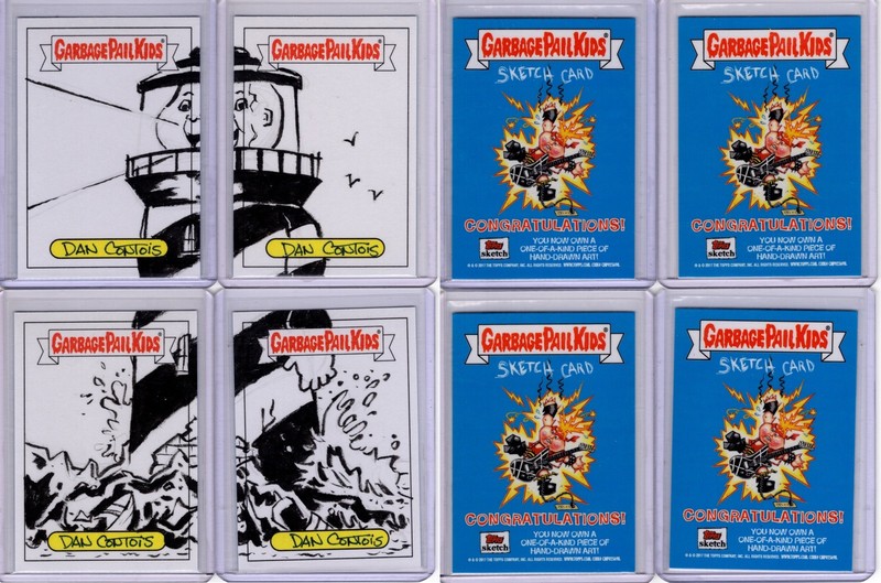 2017 Garbage Pail Kids Loaded 4 Sketch Cards Dan Contois Foggy Augie
