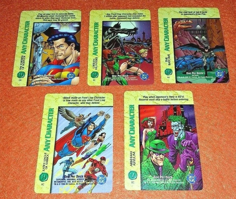 Marvel OVERPOWER ANY CHARACTER DC Set of 5: Arkham Batcave Fortress JLA Urban