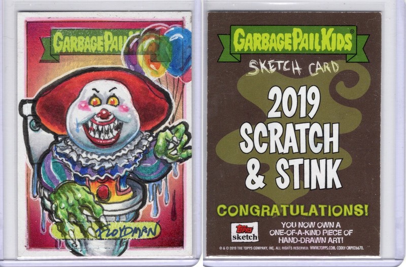 2019 Garbage Pail Kids Stink Return Floyd Sumner Plunging Penny Sketch Card