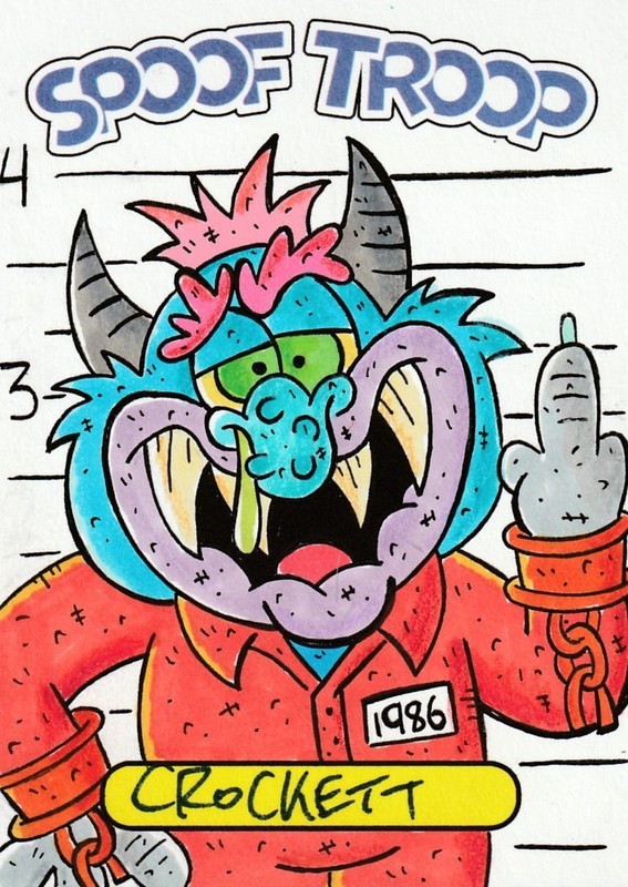 My Pet Monster Spoof Troop Sketch card by Crockett ACEO
