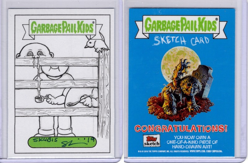 2019 Garbage Pail Kids Horrorible Anthony Skubis Bizarre Lamar Sketch Card