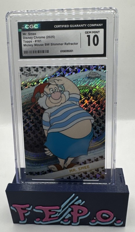 2025 Topps Chrome Disney Mickey Mouse BW Shimmer Refractor Mr. Smee CGC 10