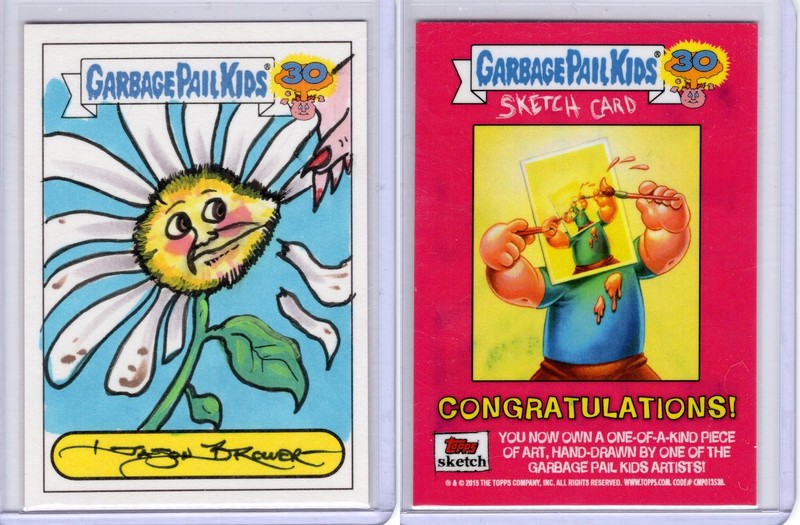 2015 Garbage Pail Kids 30th Anniversary Jason Brower Plucked Daisy Sketch Card